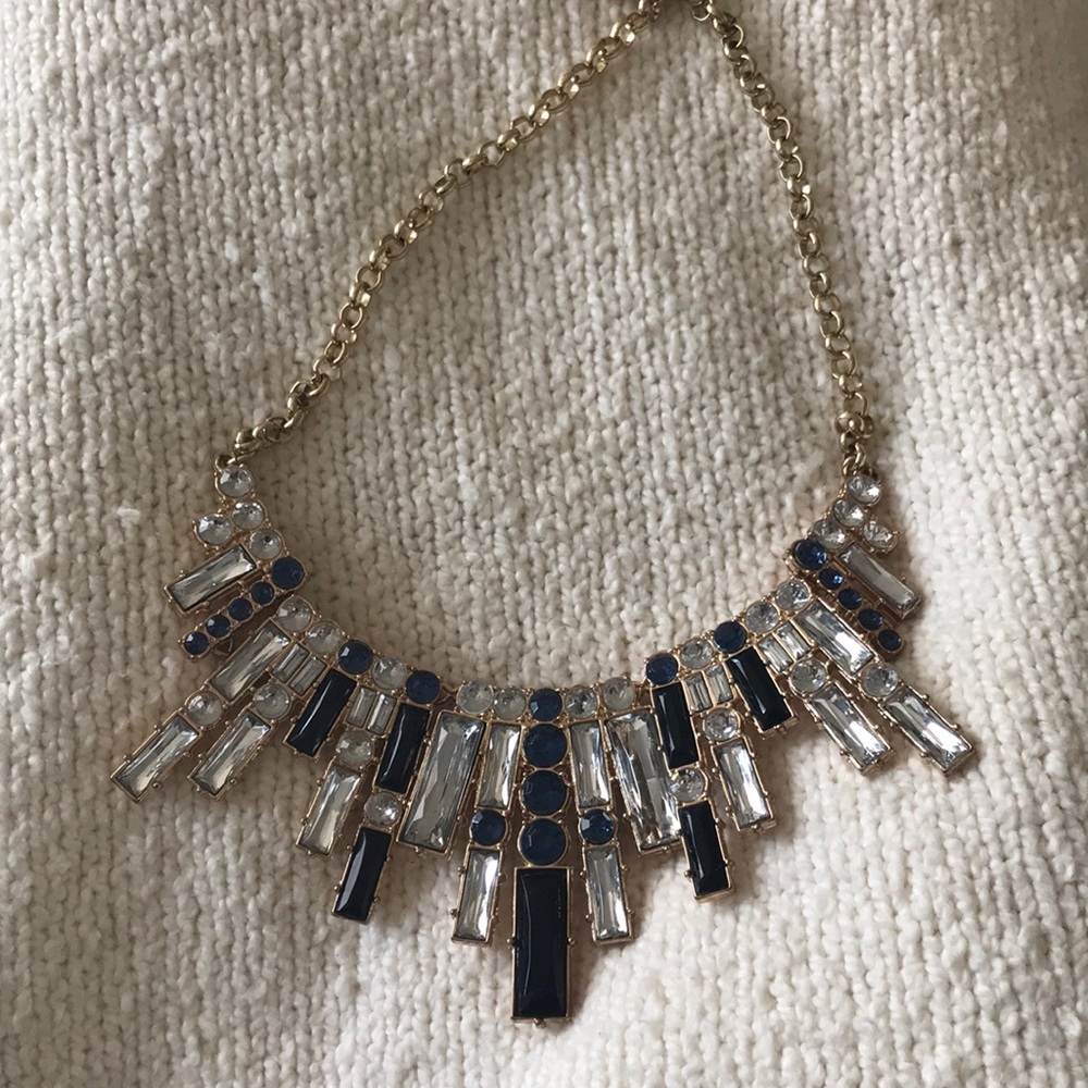 Navy blue black design necklace